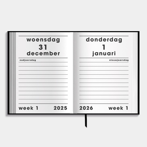 Grootletter Dagagenda 2026 A5 Zwart