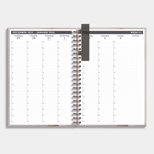 Afsprakenagenda 2026 A4 Abstract Oud Roze