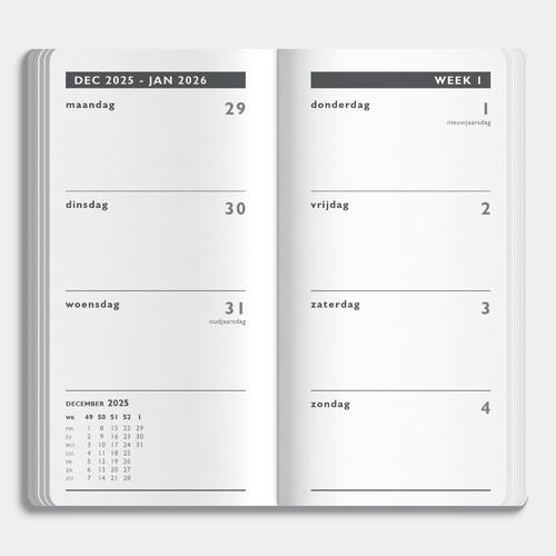 Afsprakenagenda Pocket 2026 Lederlook