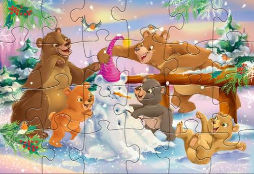 Rebo legpuzzel 2x24 stukjes - Christmas bears