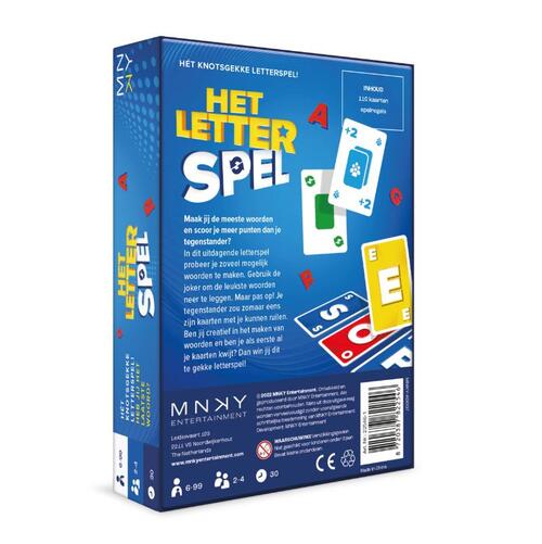 Het Letterspel Kaartspel Mnky Entertainment Overig 8720387822546 Bruna 