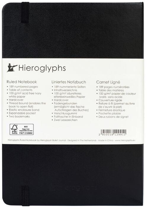 Hieroglyphs Notitieboek - A5 Gelinieerd - Zwart