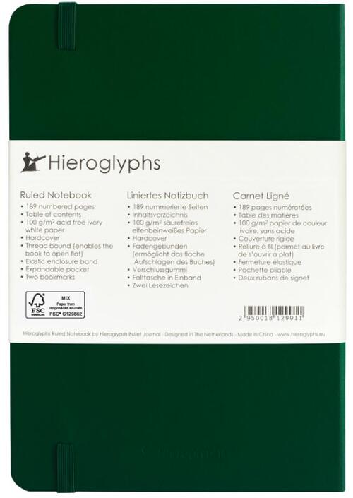 Hieroglyphs Notitieboek - A5 Gelinieerd - Groen