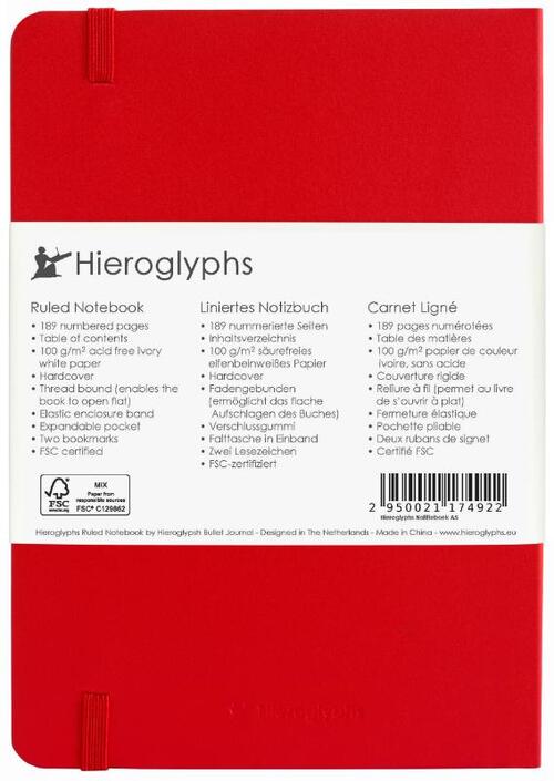 Hieroglyphs Notitieboek - A5 Gelinieerd - Vermiljoen