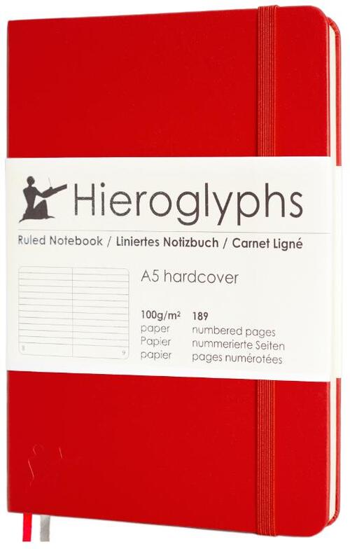 Hieroglyphs Notitieboek - A5 Gelinieerd - Vermiljoen