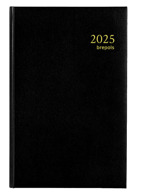 Agenda Brepols Saturnus Luxe Dag Pagina Zwart Kantoorartikel