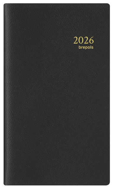 Agenda 2025 Brepols Interplan Genova 7Dagen/2Pagina's Spiraal Zwart