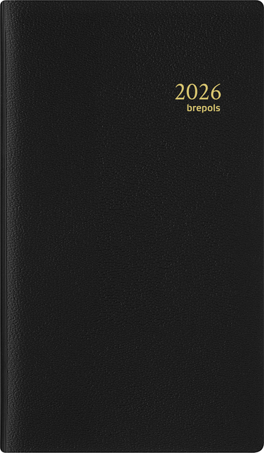 Agenda 2025 Brepols Breplan Genova 7Dagen/1Pagina Zwart