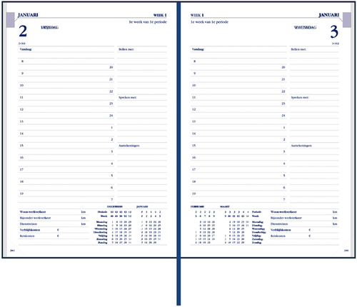 Agenda 2026 Ryam Twenty-Four Mundior 1Dag/1Pagina Blauw
