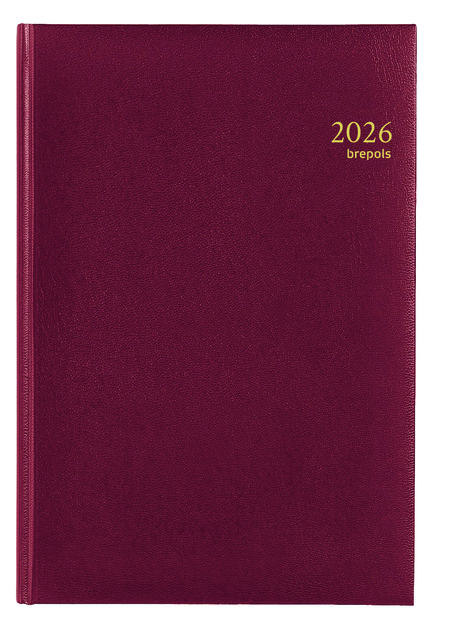 Agenda 2026 Brepols Omega Lima 7Dagen/2Pagina's Bordeaux