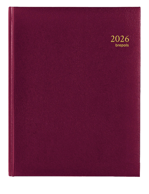 Agenda 2026 Brepols Timing Lima 7Dagen/2Pagina's Zestalig Bordeaux