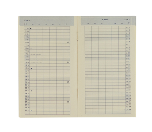 Agendavulling 2025 Brepols Plan-O-Rama 1Maand/2Pagina's