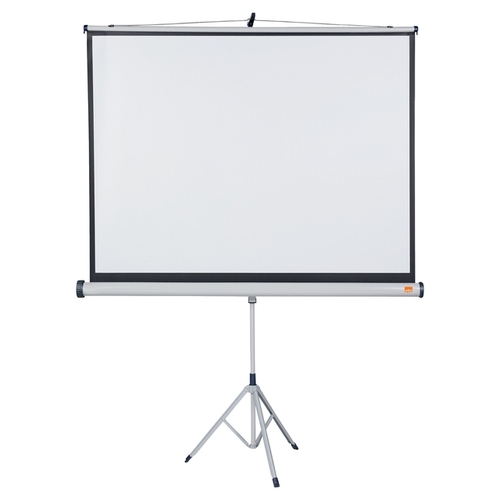 Nobo Draagbaar Pop-up Projectiescherm Met Statief – 1500 X 1138 Mm (4:3) – Mat Wit Oppervlak – Kantelbaar – Voor Presentaties, Films En Gaming