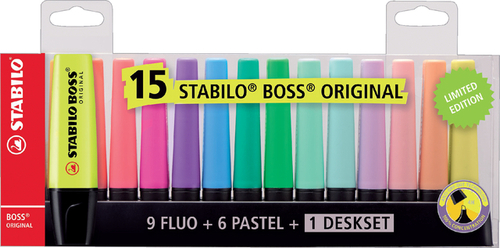 Markeerstift Stabilo Boss Original Deskset À 15 Kleuren Kantoorartikel | 960592 | Bruna