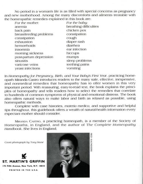 Homeopathy for Pregnancy, Birth, and Your Baby's First Year