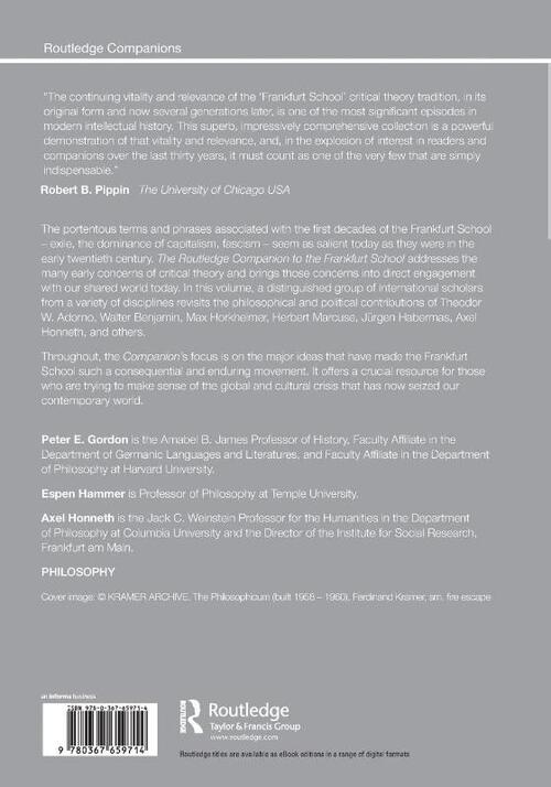 The Routledge Companion to the Frankfurt School