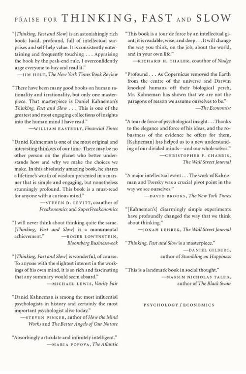 Thinking, Fast and Slow