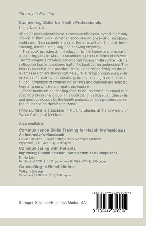 Counselling Skills for Health Professionals