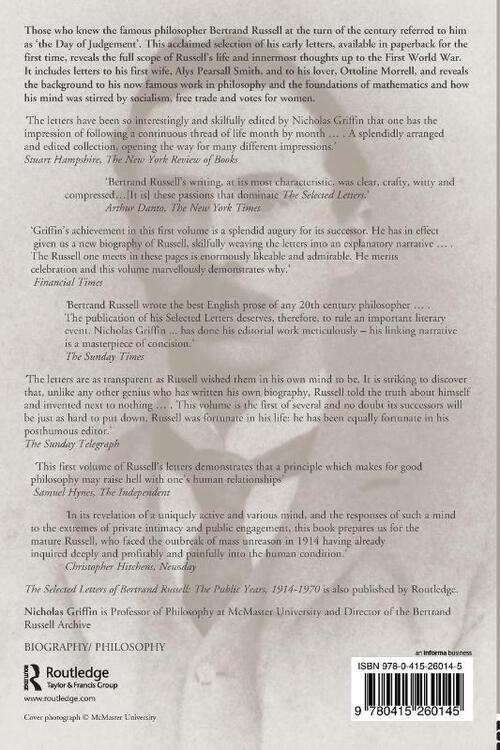 The Selected Letters of Bertrand Russell, Volume 1