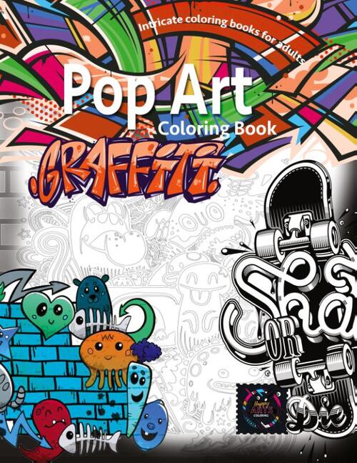 Graffiti pop art coloring book, coloring books for adults relaxation
