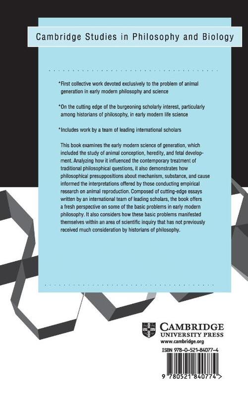 The Problem of Animal Generation in Early Modern Philosophy