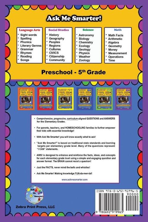 Ask Me Smarter! Language Arts, Social Studies, Science, and Math - Grade 5