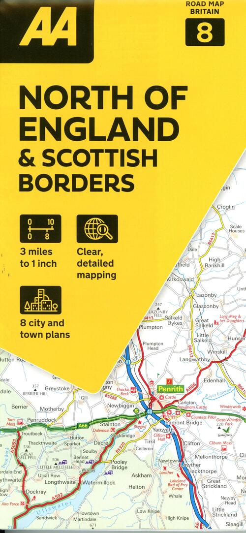 AA Road Map North of England & Scottish Borders