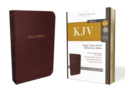 KJV Holy Bible: Super Giant Print with 43,000 Cross References, Burgundy Leather-look, Red Letter, Comfort Print: King James Version