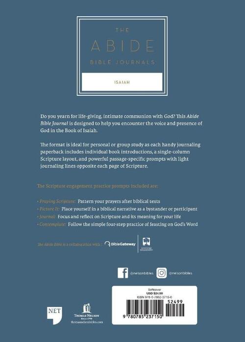 NET Abide Bible Journal - Isaiah, Paperback, Comfort Print