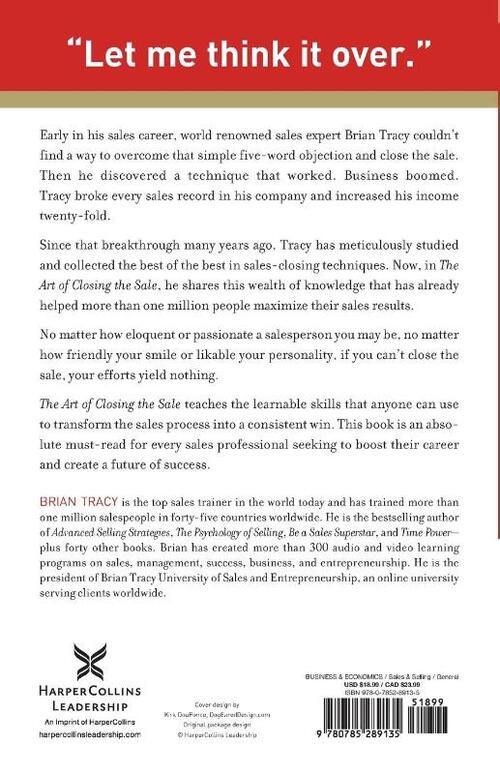 The Art of Closing the Sale
