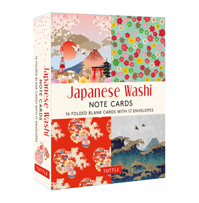 Japanese Washi, 16 Note Cards: 16 Different Blank Cards with 17 Patterned Envelopes in a Keepsake Box!