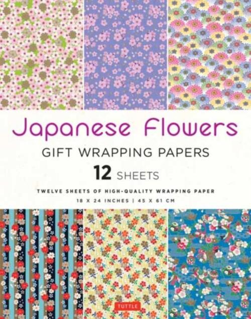 Japanese Flowers Gift Wrapping Papers - 12 sheets