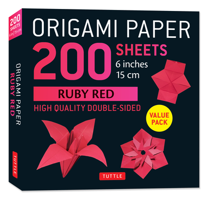 Origami Paper 200 sheets Ruby Red 6"