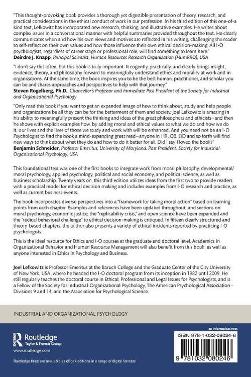 Values and Ethics of Industrial-Organizational Psychology