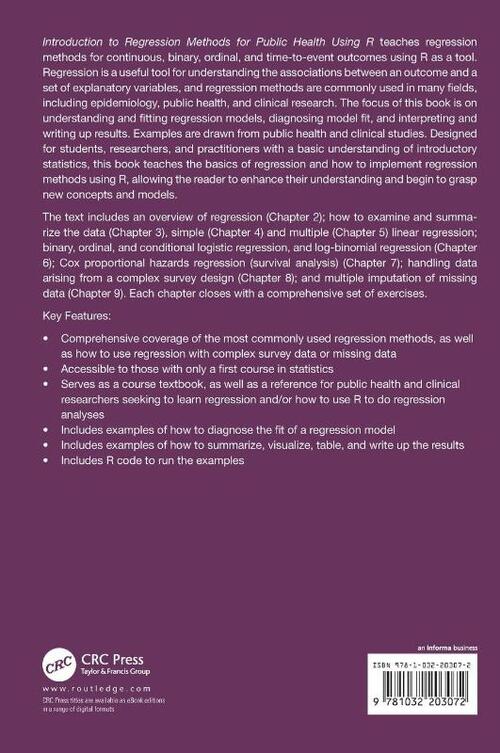 Introduction to Regression Methods for Public Health Using R