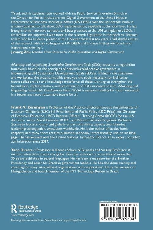 Advancing and Negotiating Sustainable Development Goals (SDGs)