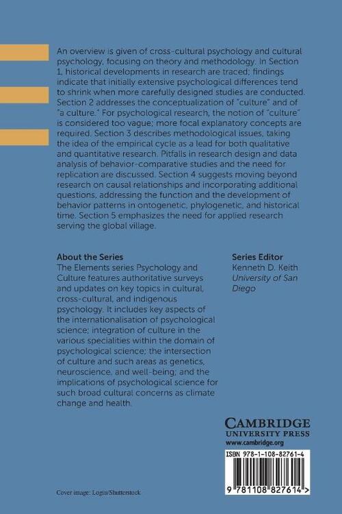 Concept and Method in Cross-Cultural and Cultural Psychology