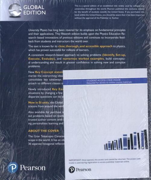 University Physics with Modern Physics, Global Edition, 15th edition