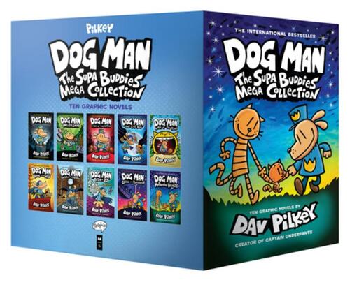 Boxed Dog Man The Supa Buddies Mega Collection From the Creator of Captain Underpants Dog Man 1 10 Box Set Graphix Boek 9781338792164