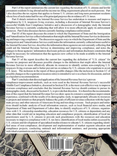 Income Tax Compliance by U.S. Citizens and U.S. Lawful Permanent Residents Residing Outside the United States and Related Issues