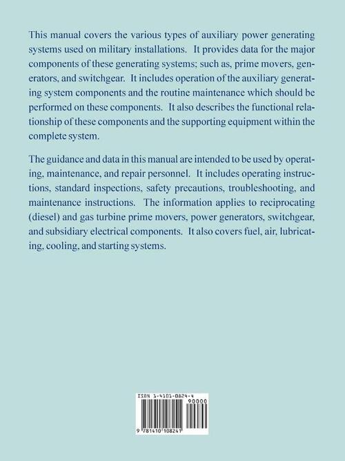 Operation, Maintenance and Repair of Auxiliary Generators