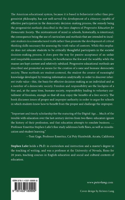 Progressive Education for Democratic Society