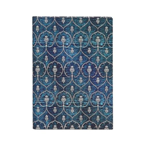 Blue Velvet Midi Lined Journal (Elastic Band Closure)
