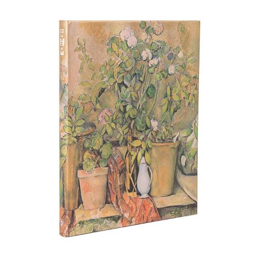 Cezanne’s Terracotta Pots and Flowers Ultra Unlined Hardback Journal (Elastic Band Closure)