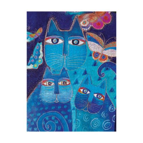 Blue Cats & Butterflies 500 Piece Jigsaw Puzzle, Laurel Burch Collection by Paperblanks (Fantastic Felines)