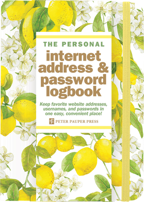 Amalfi Lemons Internet Address & Password Logbook (Removable Cover Band for Security)
