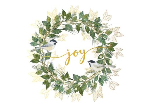 Wreath of Joy Deluxe Boxed Holiday Cards (20 Cards, 21 Self-Sealing Envelopes)