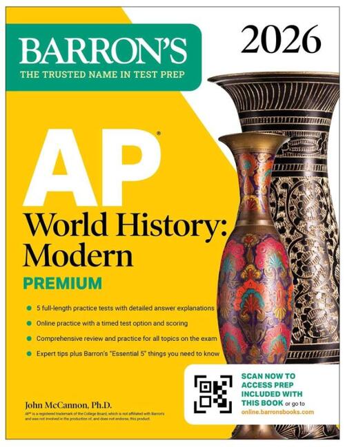 AP World History: Modern Premium, 2026: Prep Book With 5 Practice Tests + Comprehensive Review + Online Practice