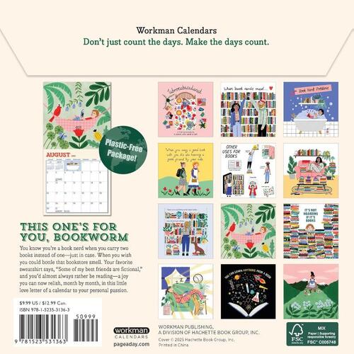 Book Nerd Mini Wall Calendar 2026