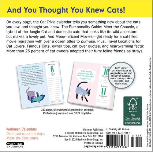 Cat Trivia Page-A-Day® Calendar 2026